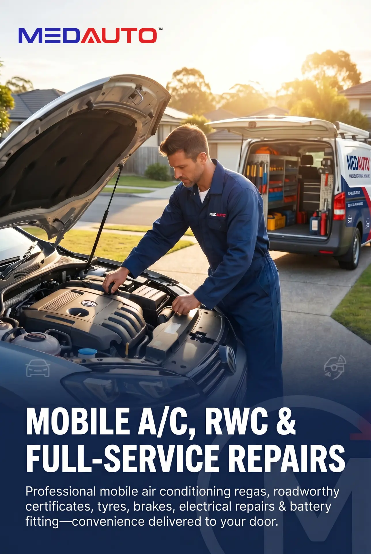 MEDAUTO mobile mechanic servicing a car in Brisbane